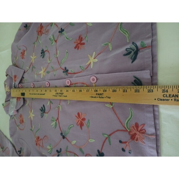 BEA Classics XL Floral Embroidered Long Sleeve Top 100% Cotton Country Cowgirl - Picture 11 of 12